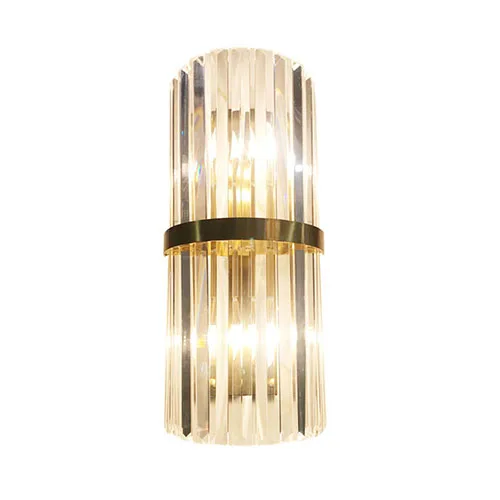 Luxury postmodern background gold wall light hotel living room bedroom bedside modern k9 crystal wall lamp