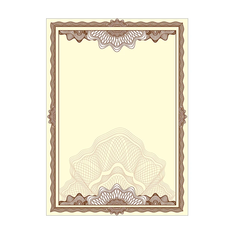 Security line fluorescent watermark paper certificate