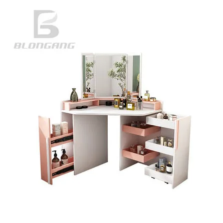 corner mirrored dressing table