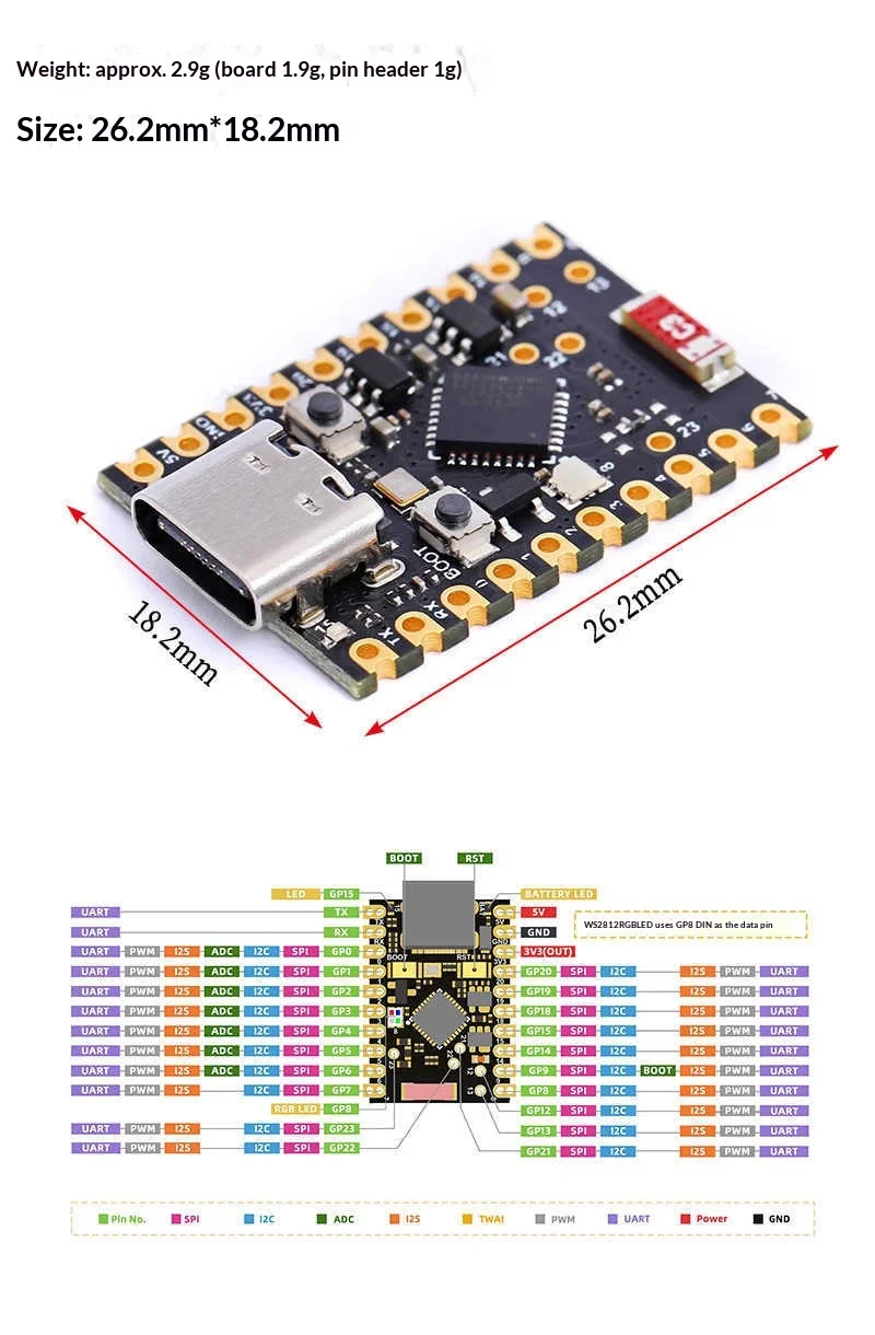 ESP32-C6 SuperMini Development Board for Microcontroller Programming ...