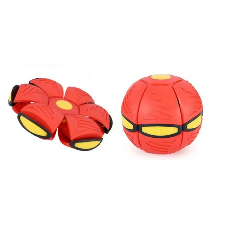 Novelty Flying UFO Flat Throw Disc Ball With Light Toy Phlat Soft Kids Outdoor 