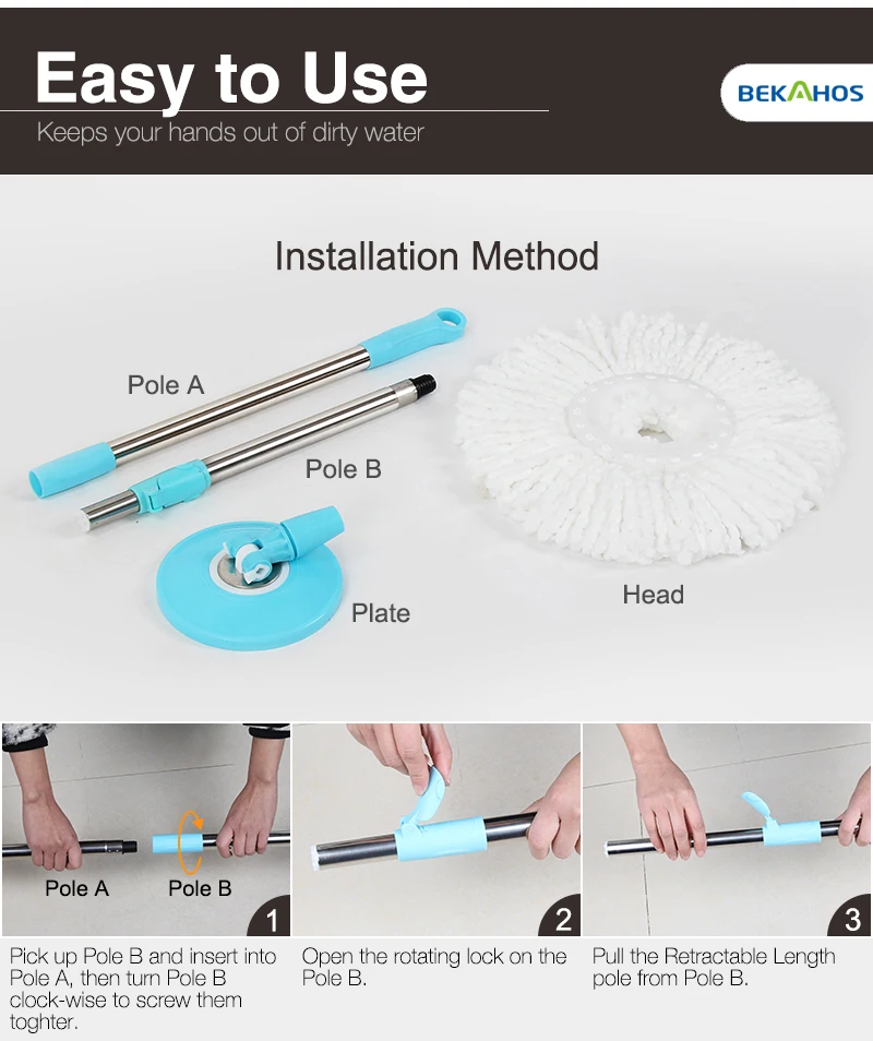2020 Innovative Cleaning Mop Factory Price Walkable Spin Mop 360 With Pedal