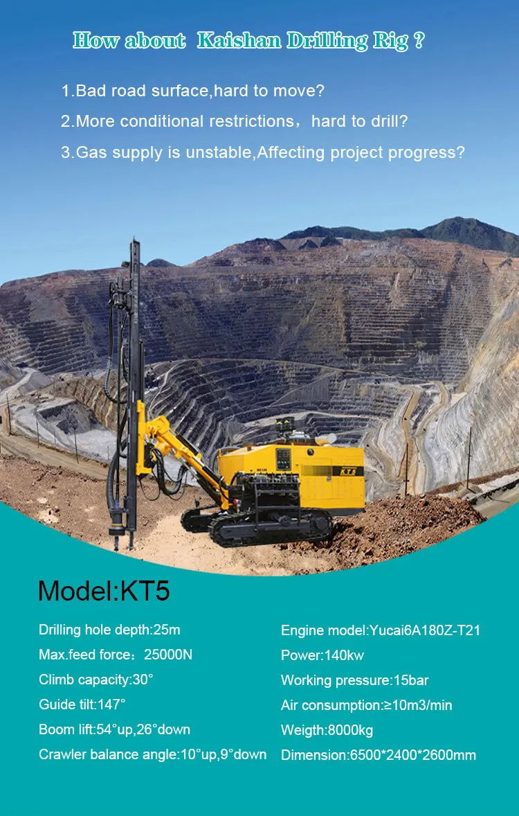 Kaishan Brand Dth Blast Hole Mobile Borehole Drilling Rig Truck Mounted