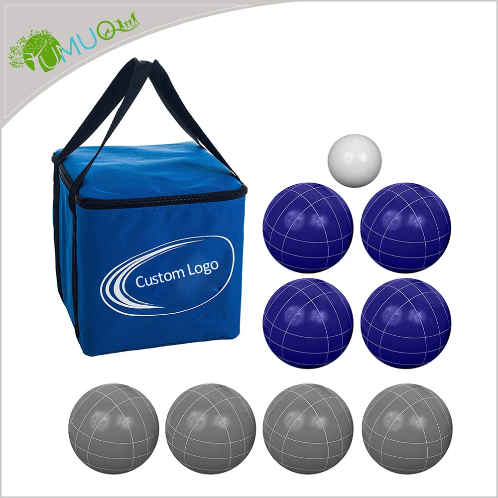 Yumuq 8 Pack Resin Bocce Ball Set,90 Mm Petanque Boules ...