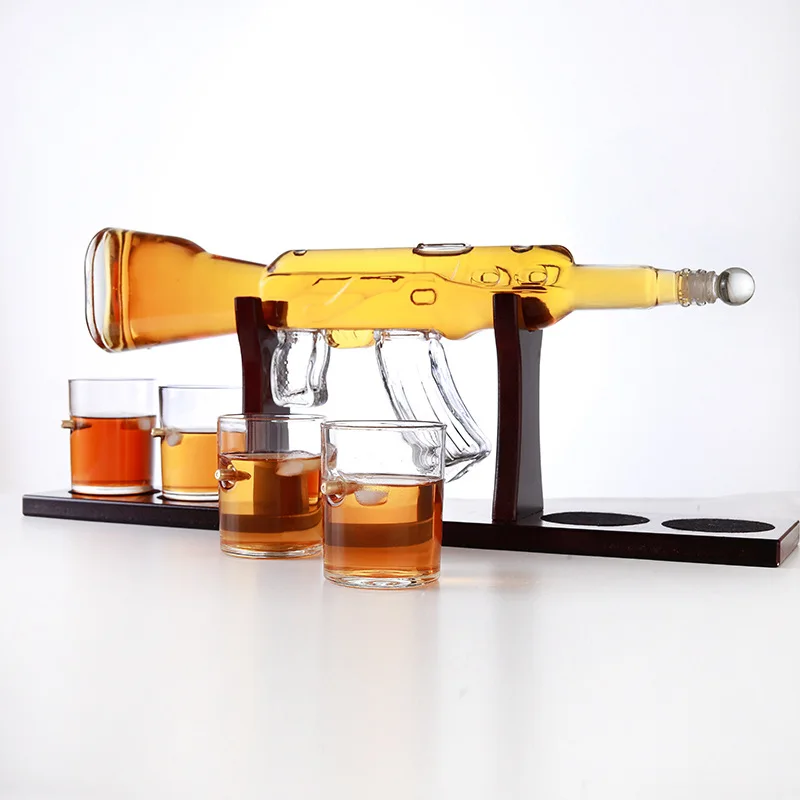 Amazon Handmade Glass Bottle Decanter Ak 47 Gun Shape Bottle Glass