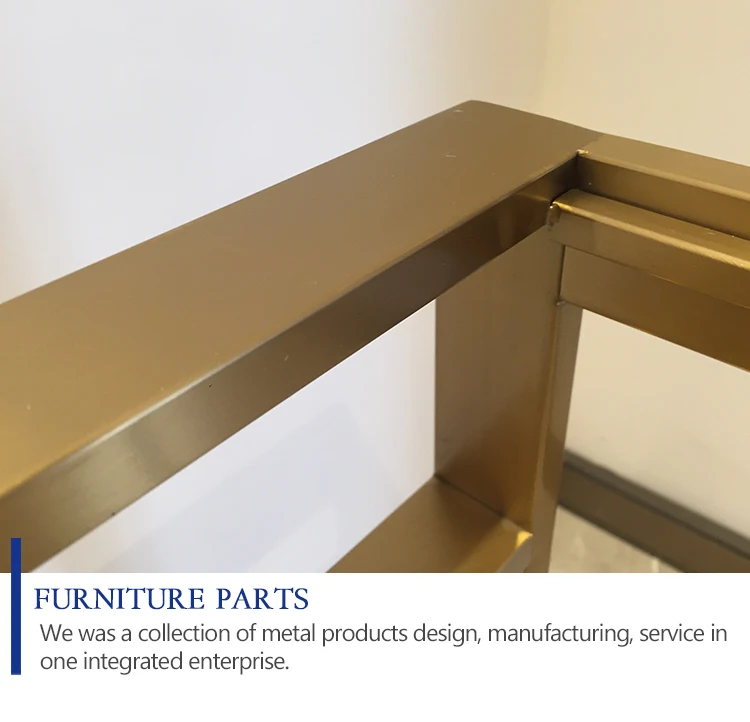 Special design modern brush stainless steel furniture gold table leg metal base for dining table golden inox metal table based