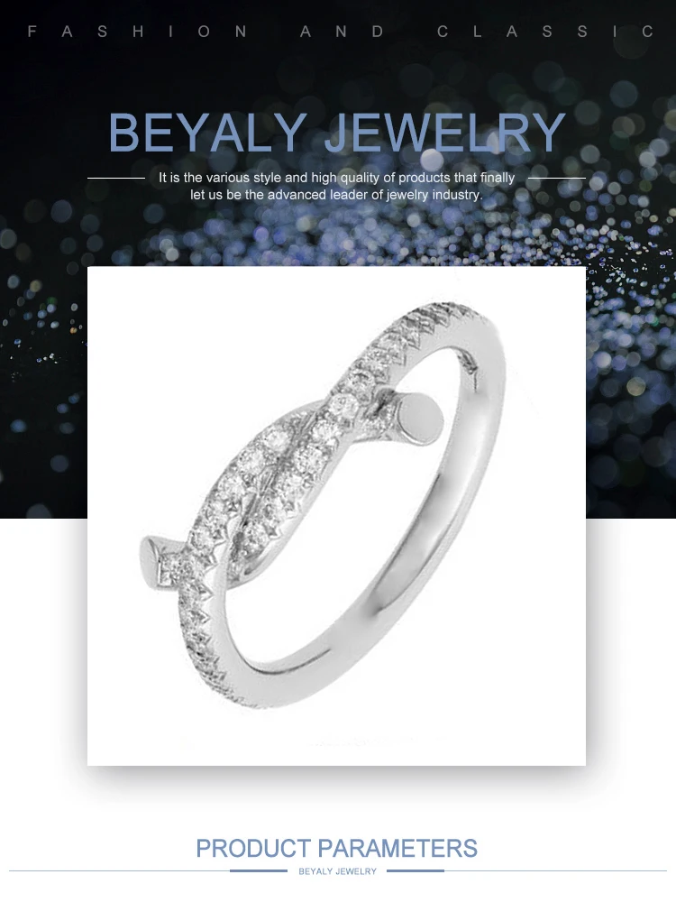 product-BEYALY-Simple Chic Silver Artificial Taiwan Diamond Ring Twist Design-img