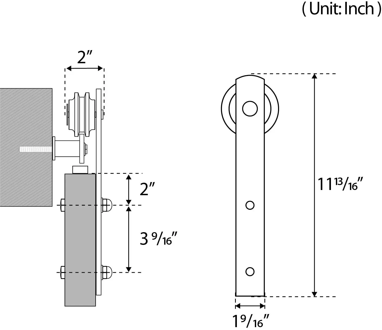 2021 Barn Door Hardware With Rustic Sliding Roller For Solid Wood Door
