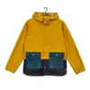 Men's Fashion Button Colorblock Windshield Hooded Raincoat Jacket