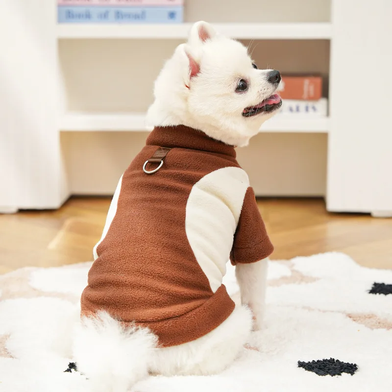 Autumn Winter New Pet Dog Cat Clothing Corgi Sports Base Shirt Fleece-Lined Dog Clothing Cat Supplies Made Polyester Classic