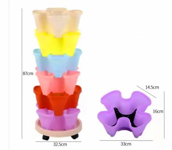product modern large pp plastic stackable flower pots for floor and shopping mall use vertical design-1