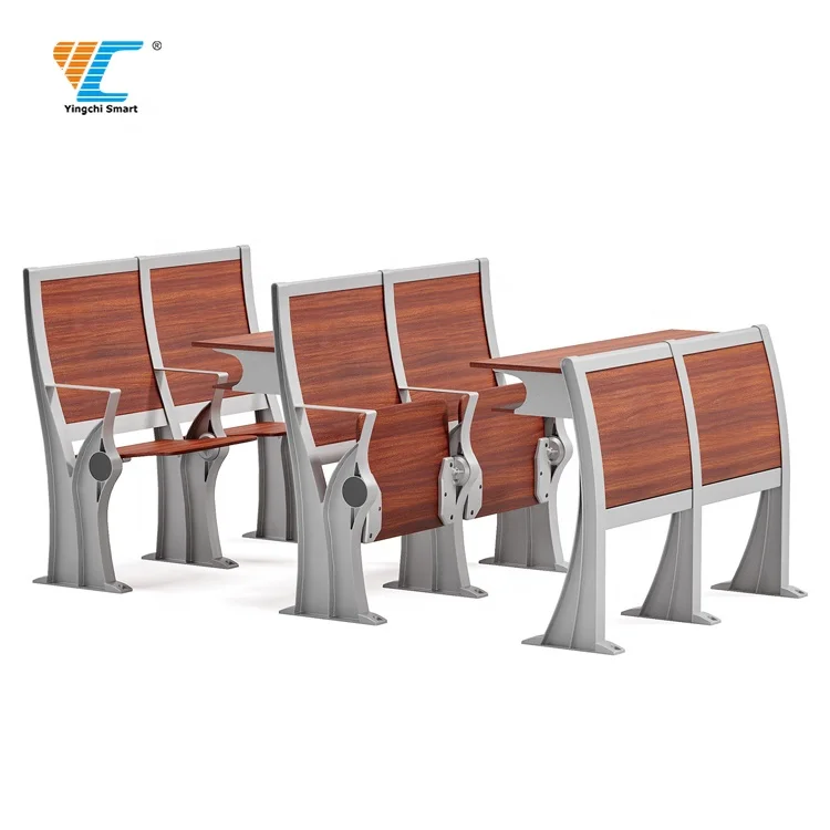 New Foldable Plywood University Lecture Hall Desks And Chairs College
