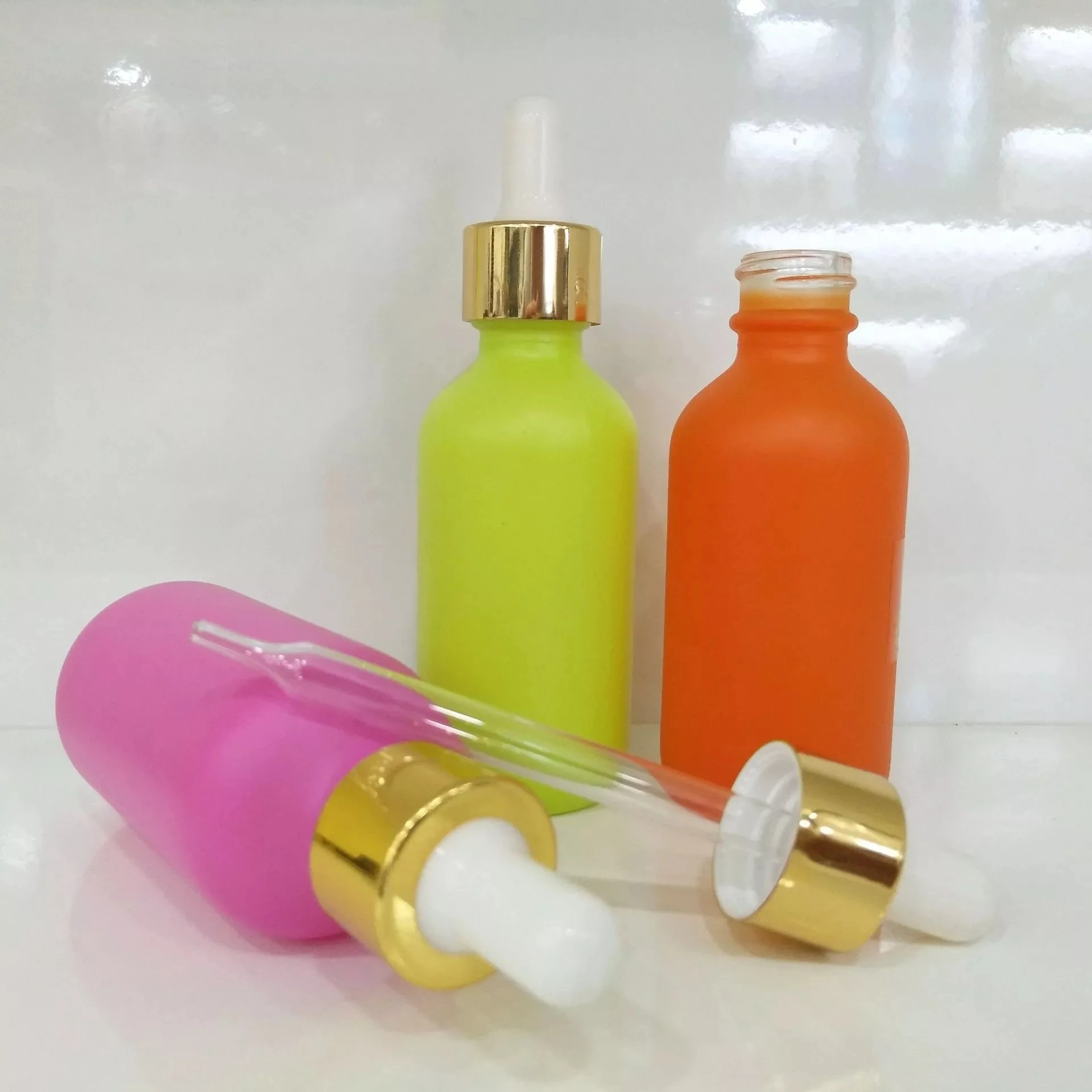 Download 60ml Pink Purple Yellow Red Frosted Green Glass Dropper ...