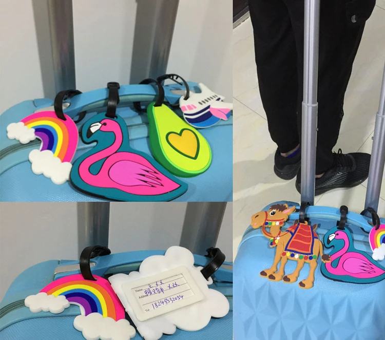 travel Accessories Creative Luggage Tag Animal Cartoon Silica Gel Suitcase ID Addres Holder Baggage Boarding Tags Portable Label