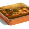 Hard Board Cork Mdf Coaster, custom printed advertising square coaster cork