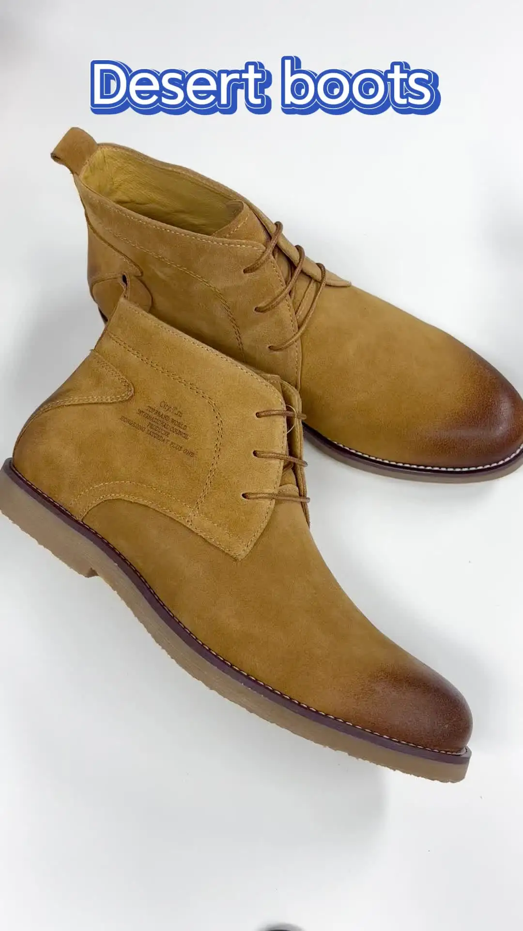 Men's Durable Chukka Suede Leather Ankle Work Boots Winter Anti
