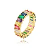 Gold party ring popular design foxi jewelry rainbow cz rings for women