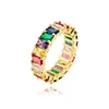 Gold party ring popular design rainbow cz ring for women