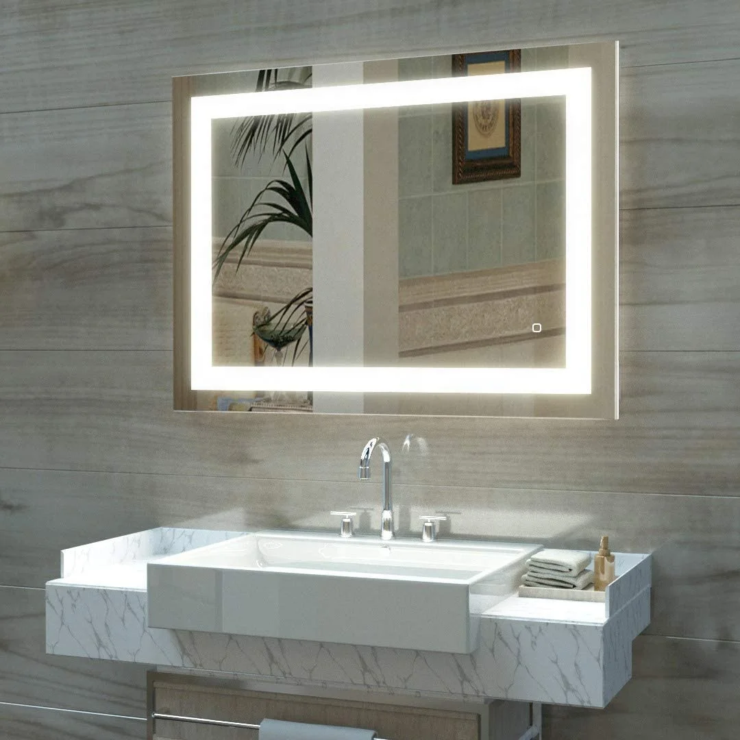 Commercial Bath LED Lighting Custom Bathroom Mirror Decorative Wall Mirror