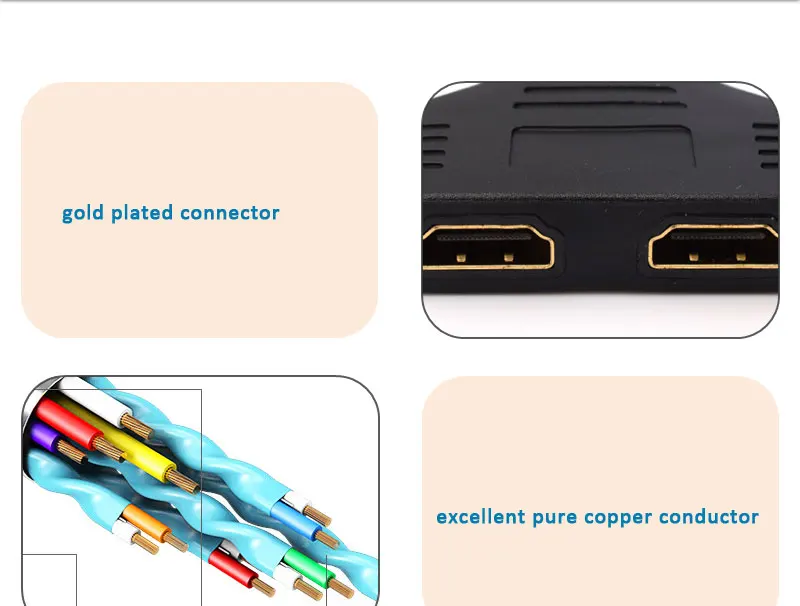 HDMI Male to 2x HDMI Double Female Y Splitter Adapter Cable Lead HD TV 32.5CM - ANKUX.COM