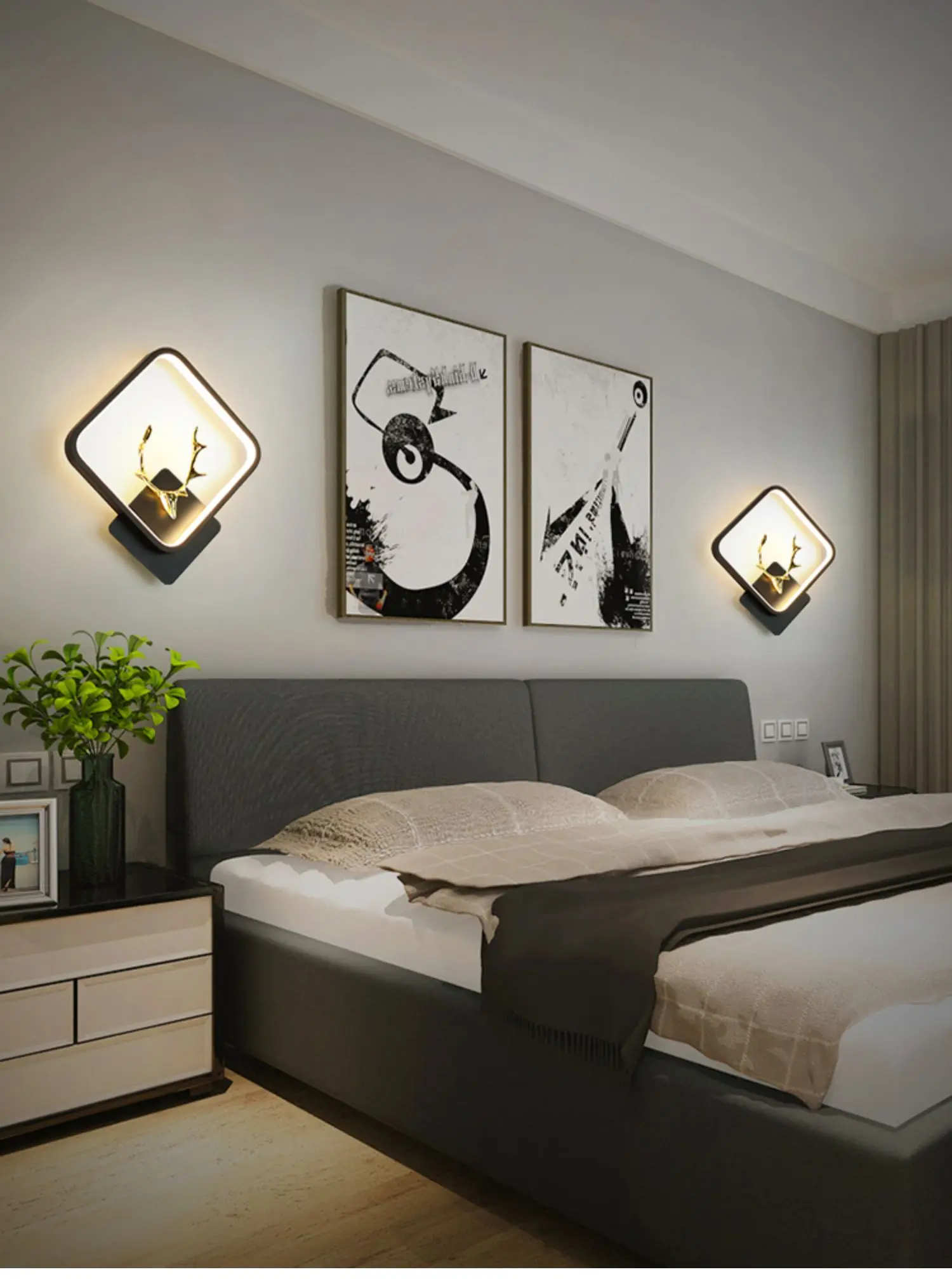 product indoor luxury design decorative home modern led creative wall lamp corridor bedroom bedside wall light-5