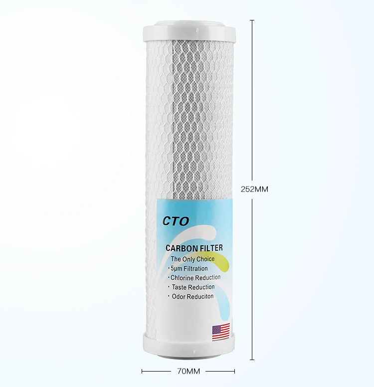 10 Inch Cto Water Filter Cartridge Alkaline 5 Micron Water Code 7