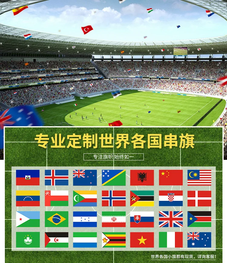 Wholesale Promotion Country Felt Pennant String Flags