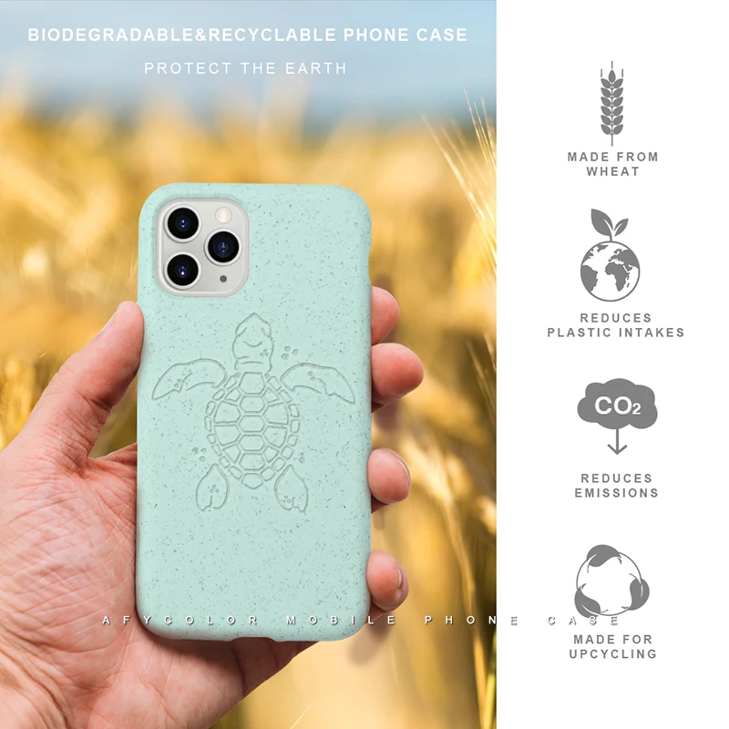 Earth friendly Natural bamboo fibres Ocean Blue iPhone case XS Max Biodegradable XR iPhone XXS 100/% Compostable