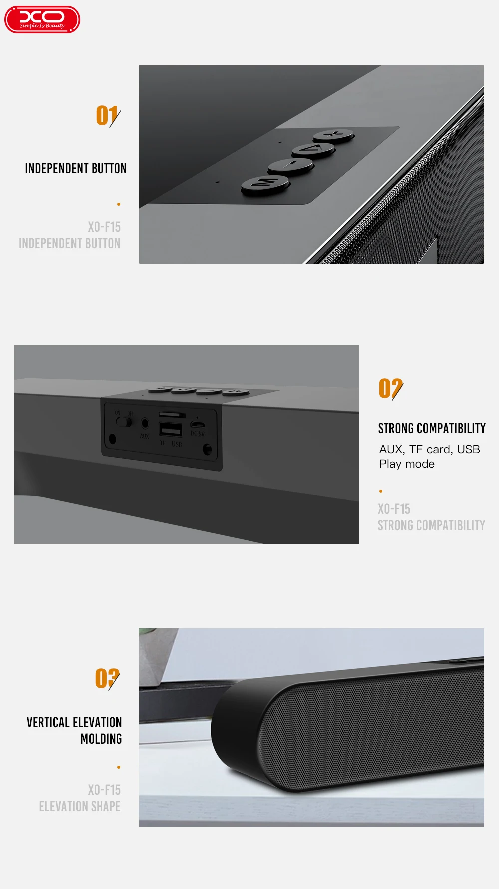 XO-F15 China Speakers Manufacture Long Table Handsfree Speaker Multi-function Connection Dual Sound Wireless Bluetooth Speaker - ANKUX.COM