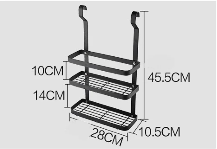 Wand Montage Küchen Ablage Zusammen Klappbares Schwarzes Gewürz