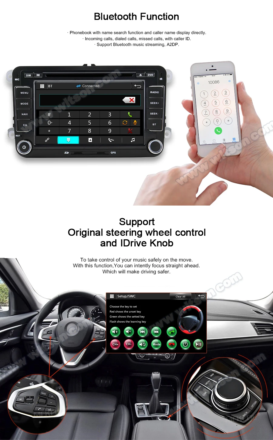 Witson Windows Car Multimedia Dvd Player For Vw/volkswagen/golf/polo