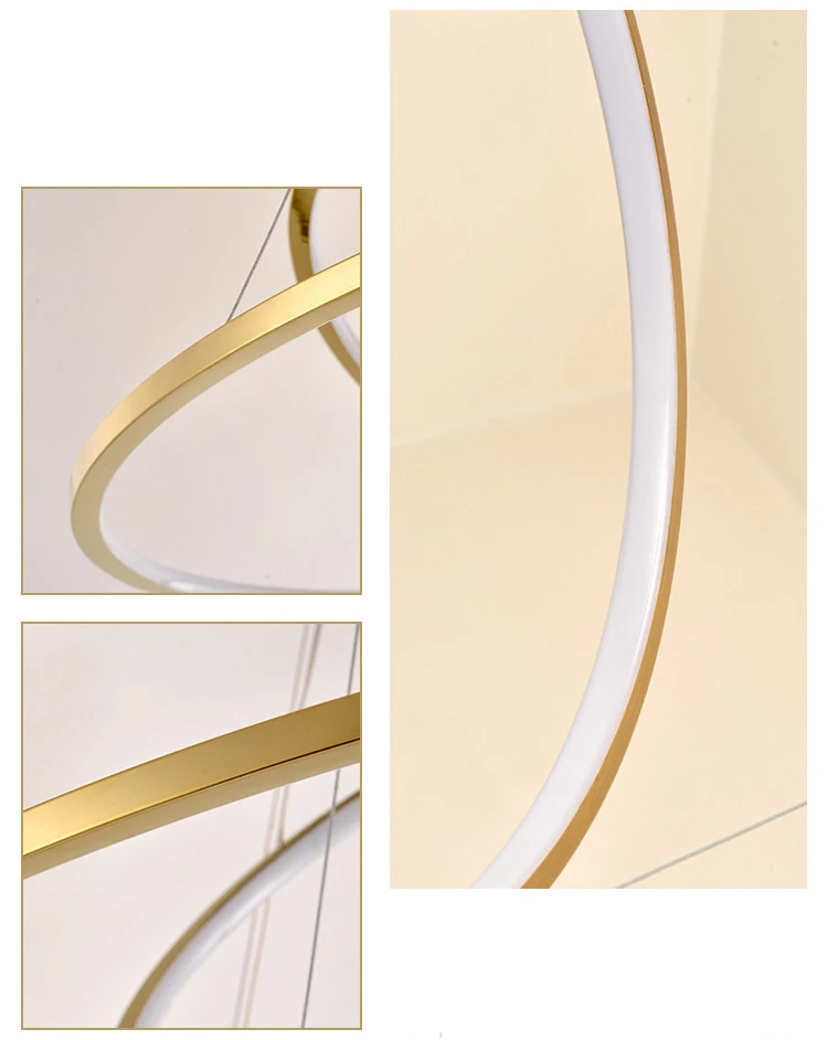 Modern hotel lobby villa living room chandelier light luxury creative dining room lamp atmospheric ring bedroom led lamp