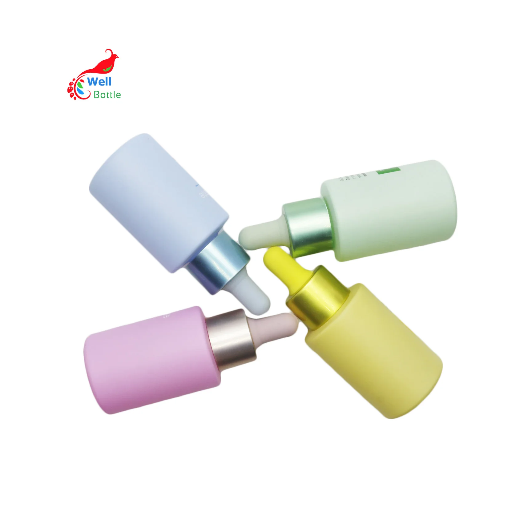 15ml Pink Slant Shoulder Hair Oil Dropper Bottle For Skin Care Serum