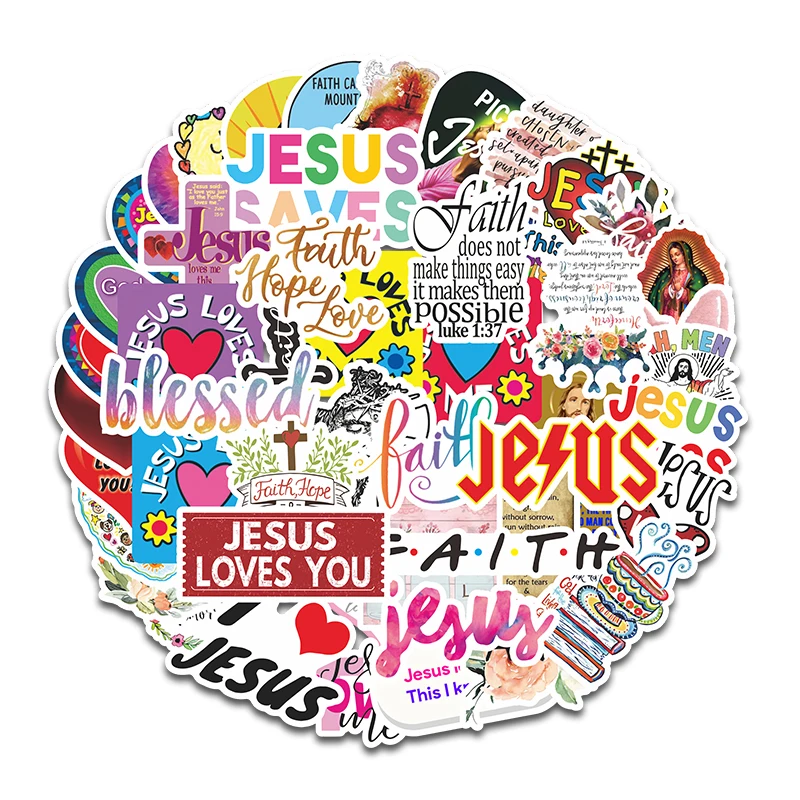 10/50Pcs Jesus Christian Stickers Religious Bible Laptop Faith