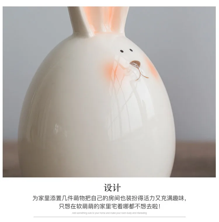 Dropship Custom Home Decoration Accessories Living Room Colored Ceramic Rabbit Figurine