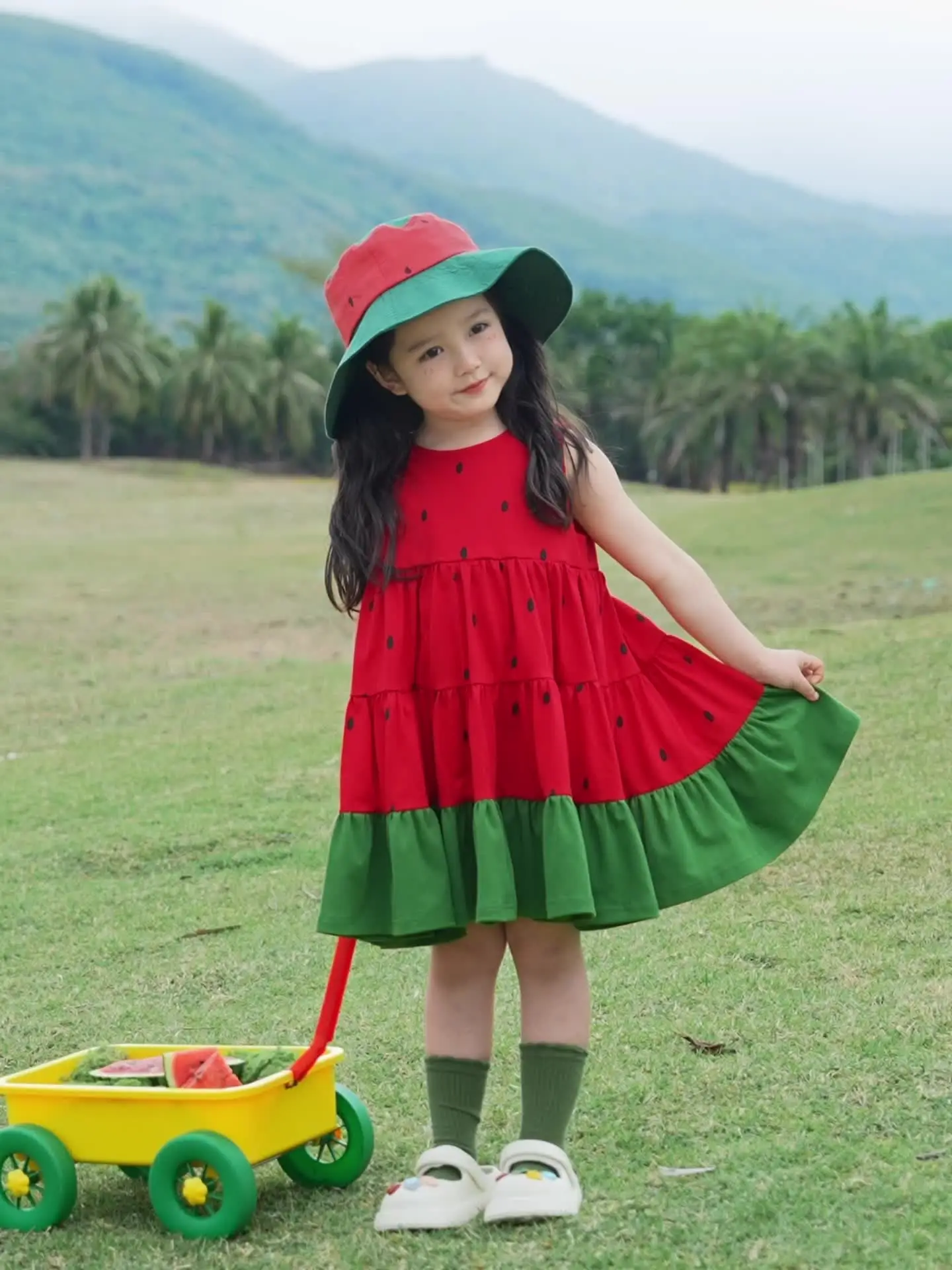 YOEHYAUL X4754 Sleeveless Toddler Girls Dress 100% Cotton Summer