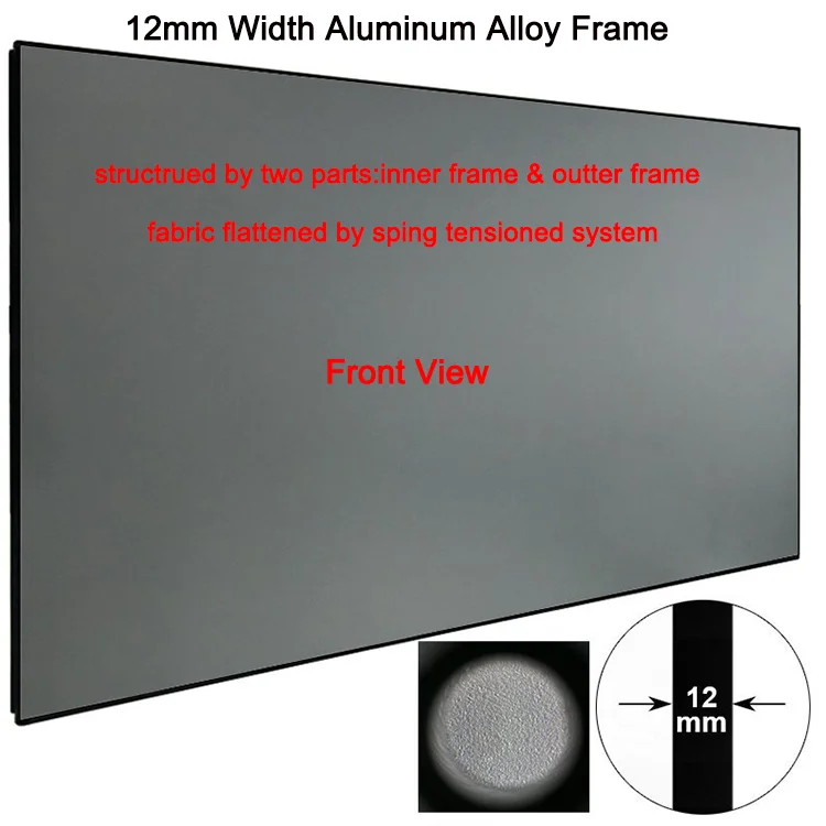 150" Inches Alr Projector Screen Black Crystal With Zero Edge Ultra