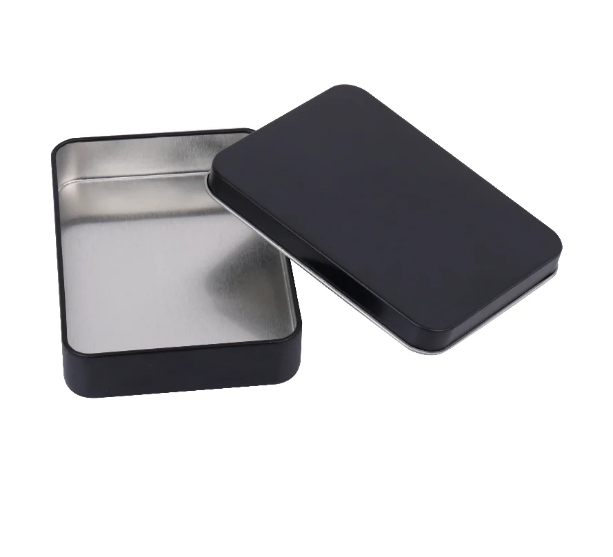 High Quality Customized Small Square Matte Black Tin Box - Buy Matte ...