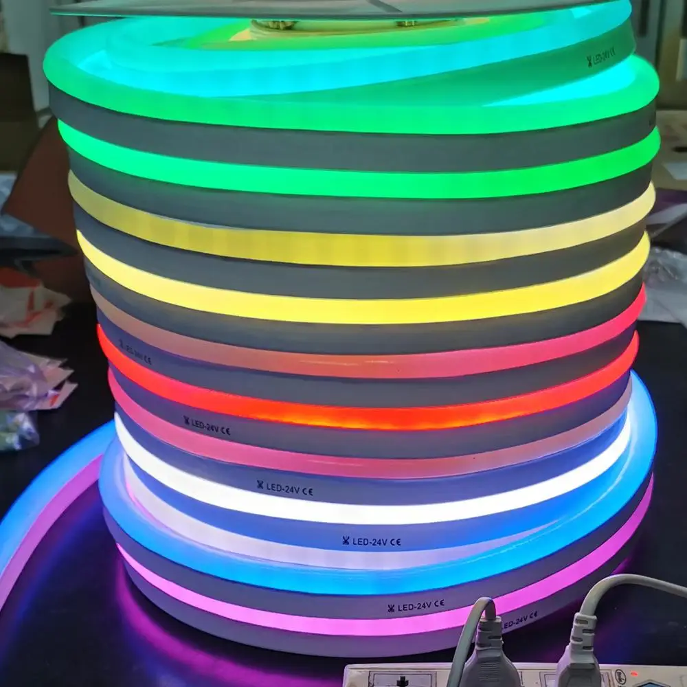 Programmable Digital 360 Degree Round 12V Flexy Led Neon dekoration ribbon lights