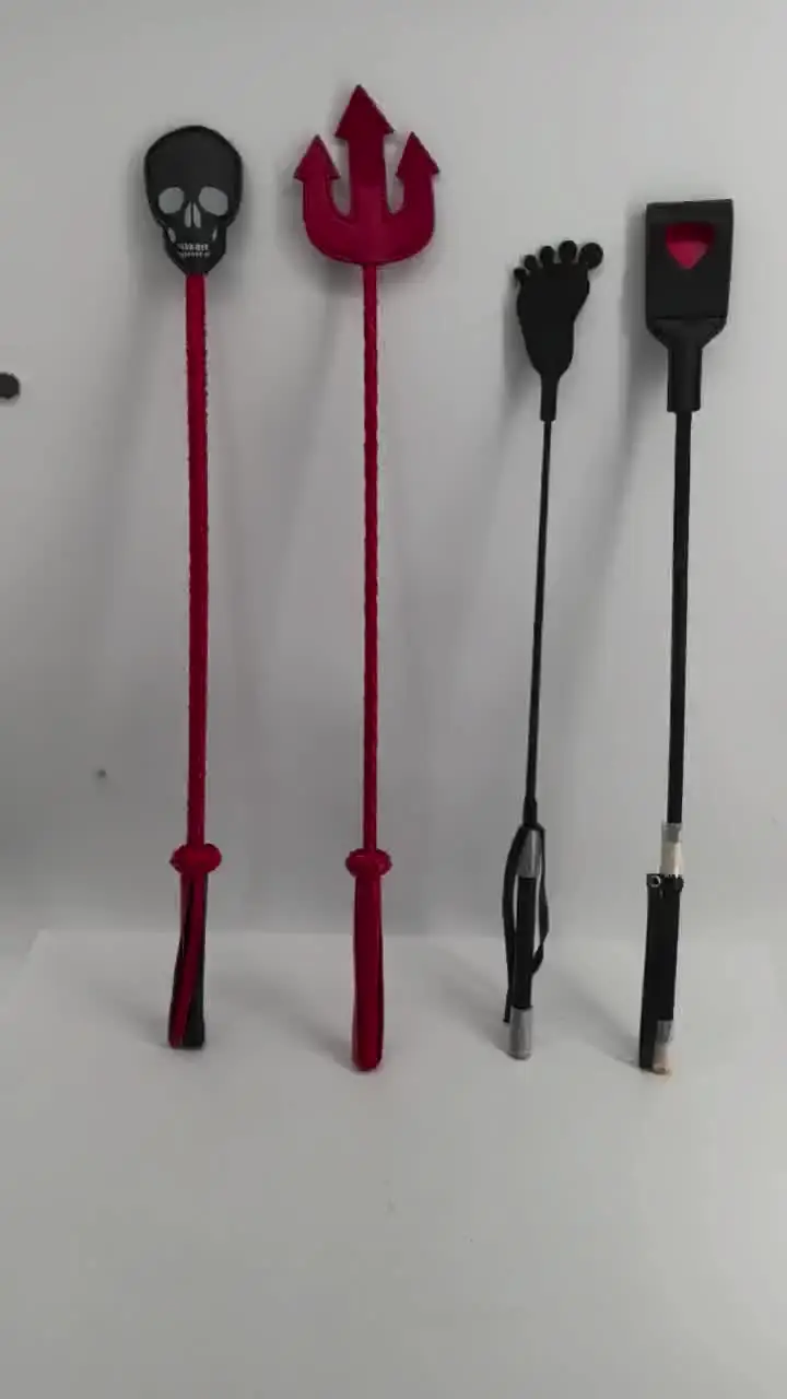 Hollowed Out Peach-shaped Straight Whip Red & Black 61cm Long Leather  Couple Flirting Tools Adult Spanking Paddle Sex Toys