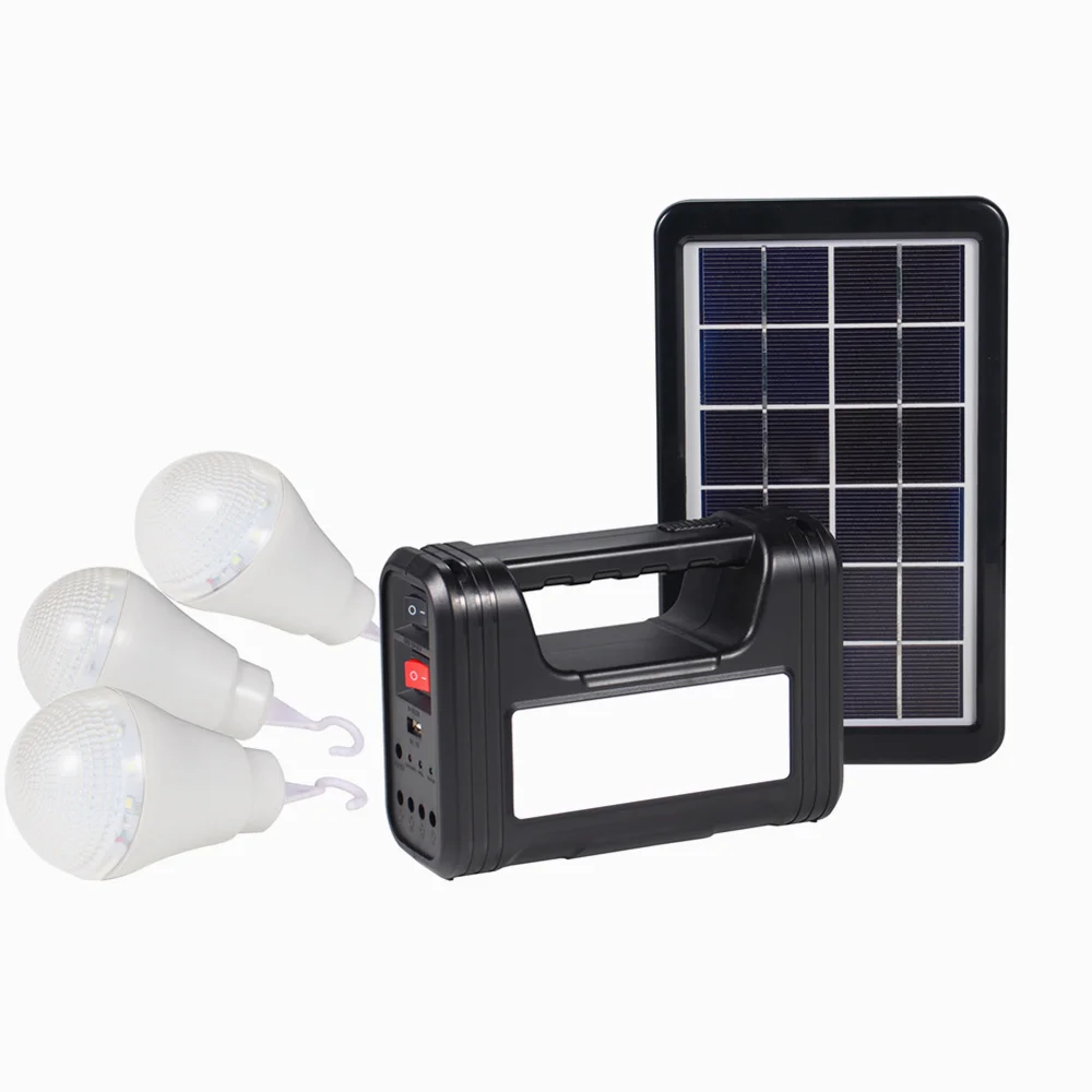 Wholesale 3W Mini Portable DC Solar Panel Lithium Battery Home Solar kit System lamparas solares Led Solar Light