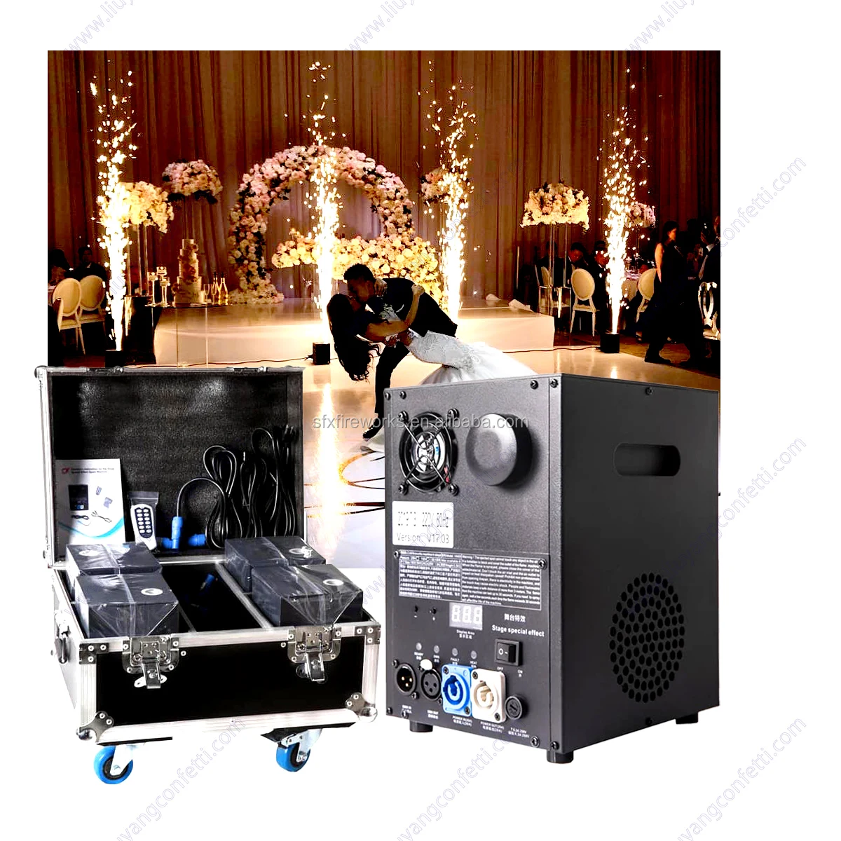 1Pc Indoor Outdoor 500W Cold Spark Firework Machine Stage Special Effect DMX Machine For DJ Wedding Event Party Ceremony Concert Show Fixture P/N: ET-TOOL012-RAW HTTMT- 