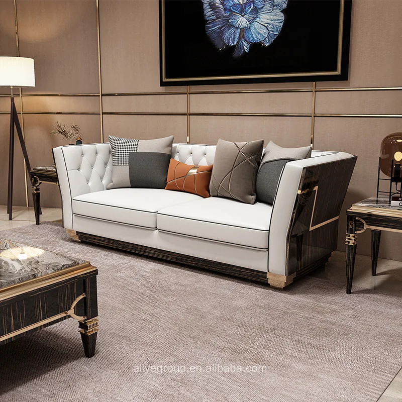 Modern Living Room Fabric Wooden Frame Comfortable Sofa for Home ...