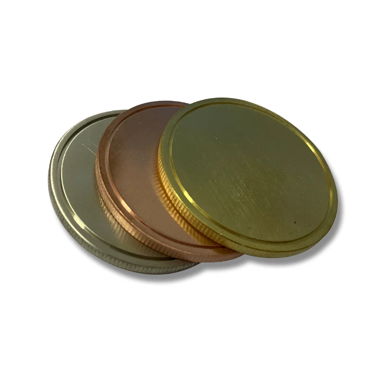 Factory Customized Brass Coins Copper Metals Double Side Blank Coins