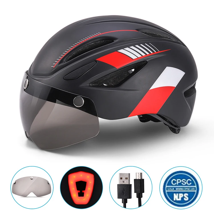 road bike helmet with lights