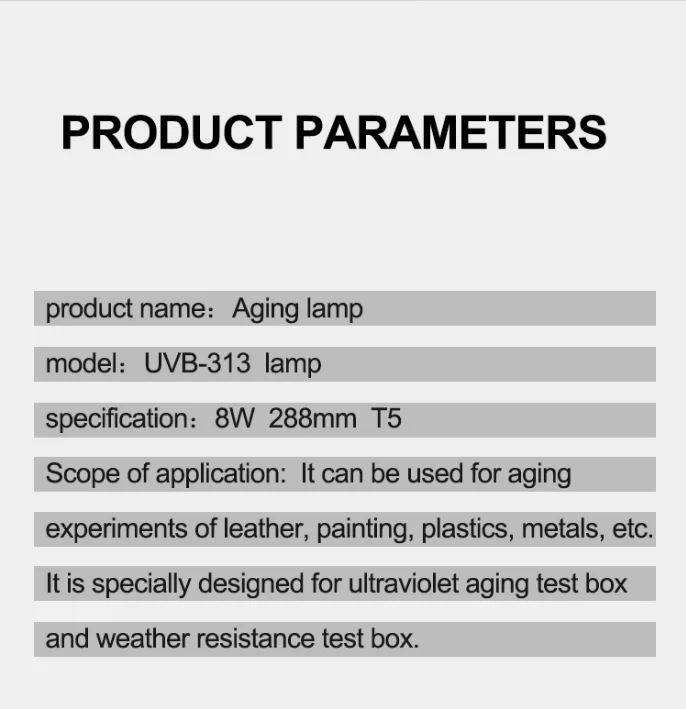 Hot sale UVB lamp T5 8W for aging test