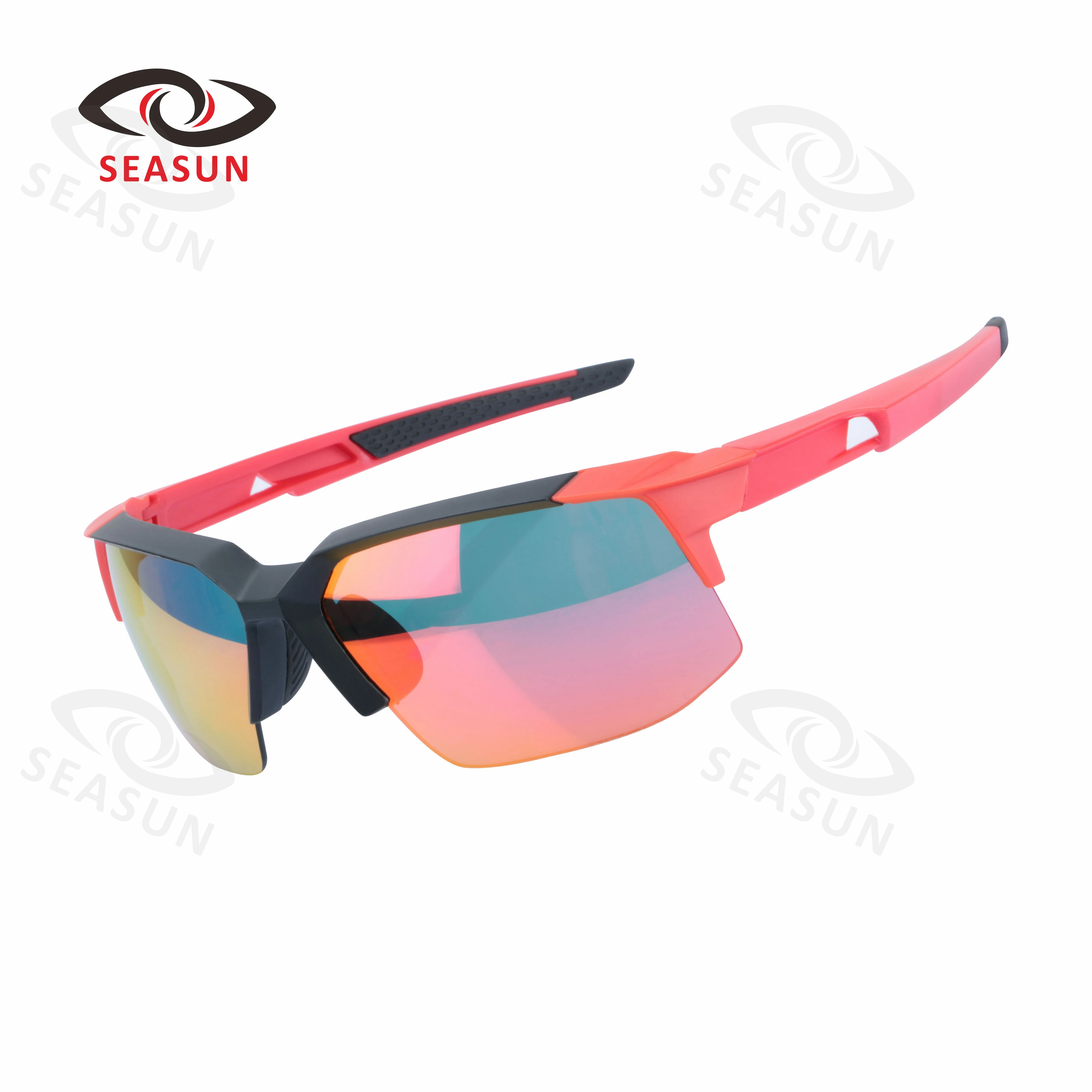 Black Red Half Rimless Hollow out Optical Eyeglass Frame Spectacles Rx 21001