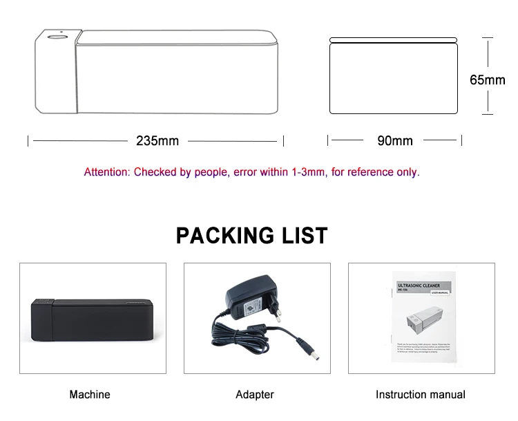 600ML High Frequency Ultrasonic Cleaner Waterproof Ultrasound Sonic Vibrator Cleaning Machine Jewelry Cleaner