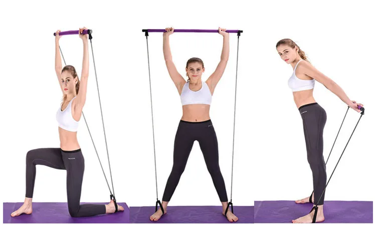 Yoga Übung Pilates Bar Mit Fuß Schleife Toning Bar Yoga Pilates Für