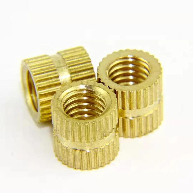 M2 M2.5 M3 Brass Thread Inserts Nuts Knurl Nut Copper Insert With Plastic Sizes 